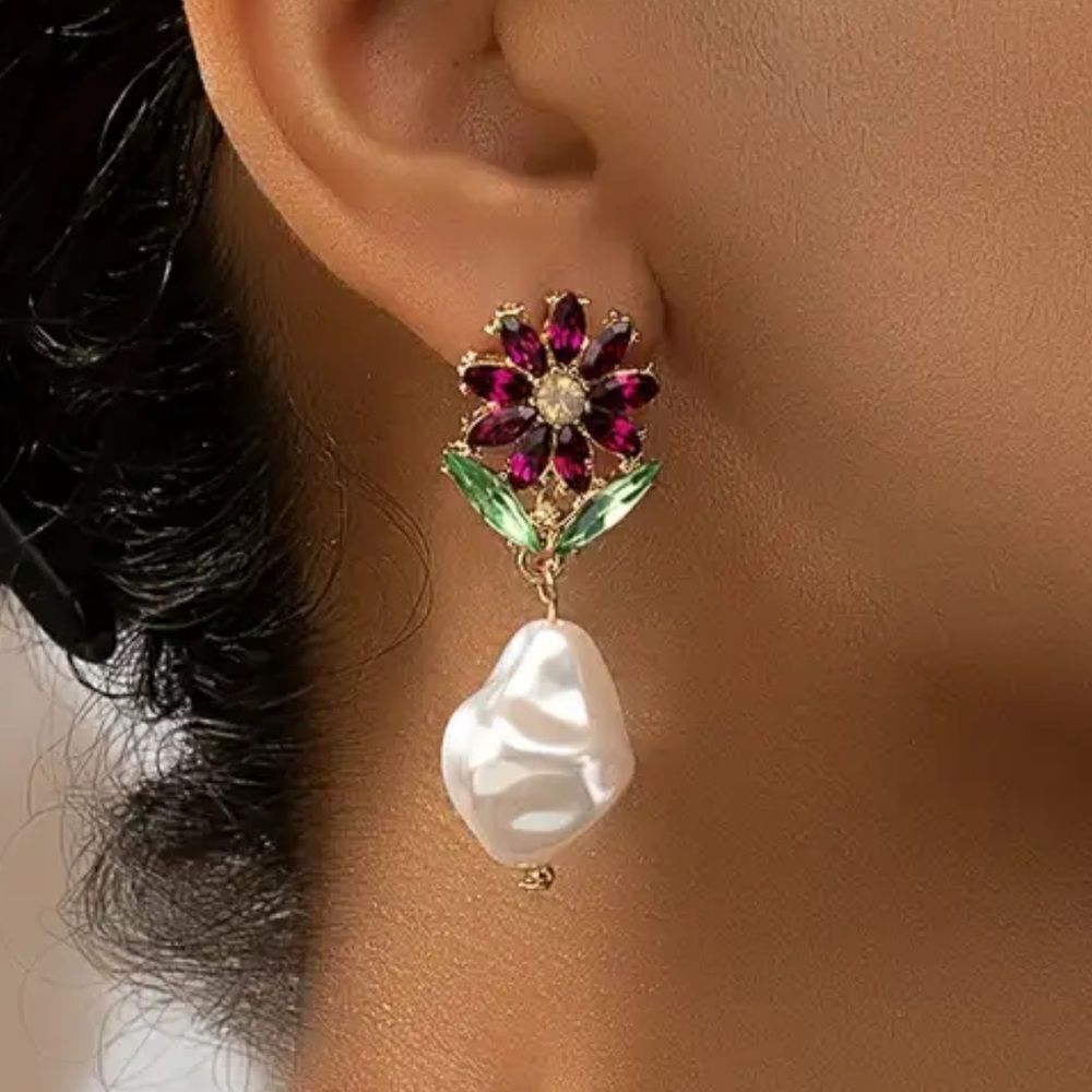 Statement flower earrings N91